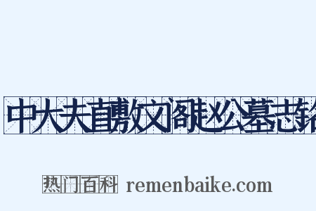 中大夫直敷文阁赵公墓志铭是什么意思的图片
